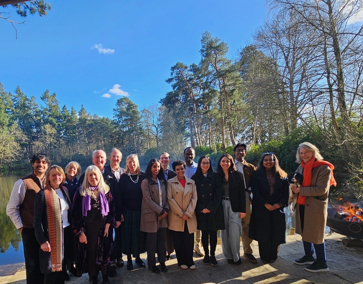  WHT Scholars from Keble and Lincoln Colleges with Trustee George Robinson and guests at his home. George Robinson is pictured in the back row, third from the left. 