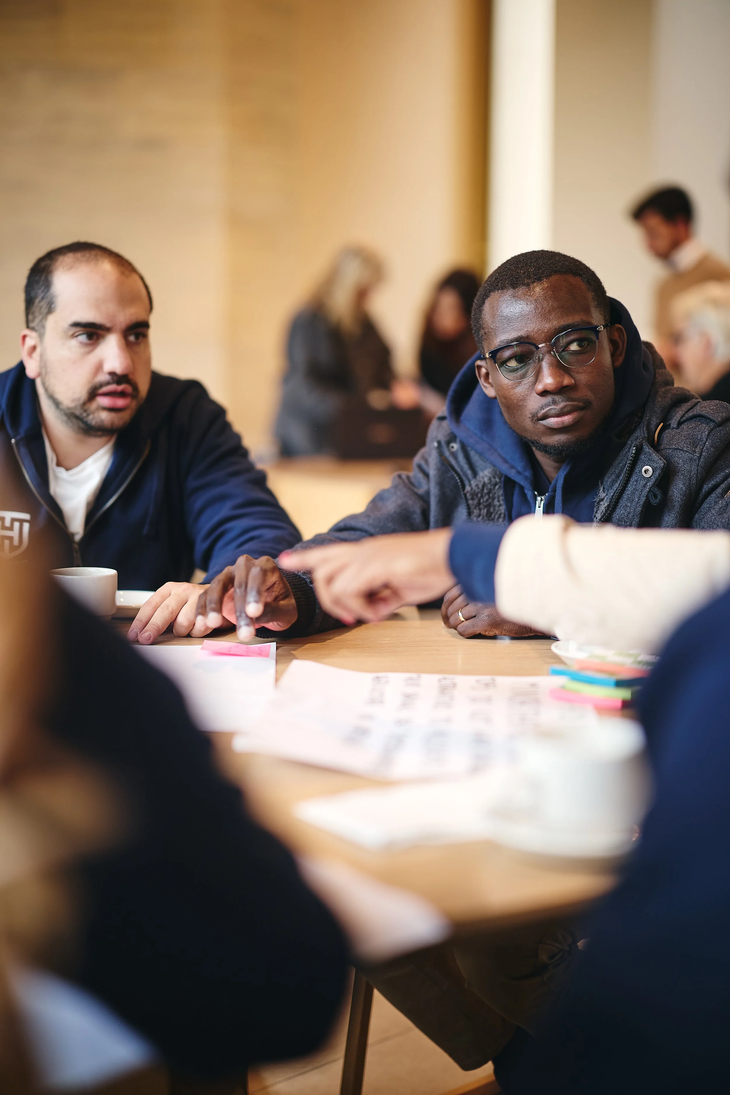 Scholars Carlos Torres White and David Odhiambo in a Business Challenge workshop